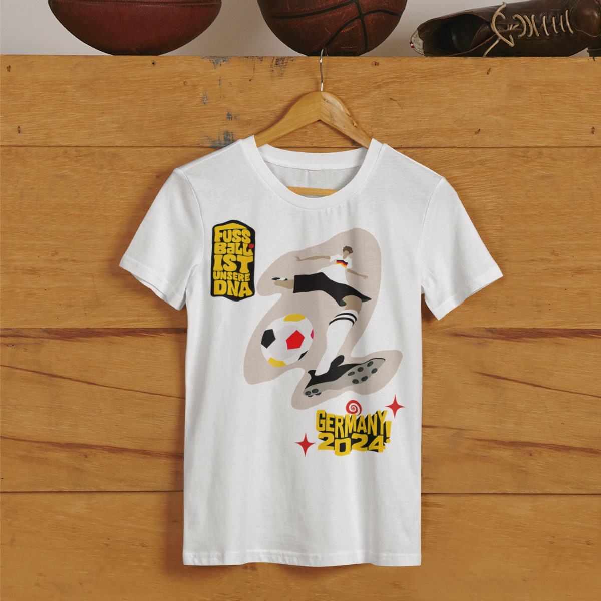 Premium Organic Shirt Kids Fußball Schoß mit Rechts